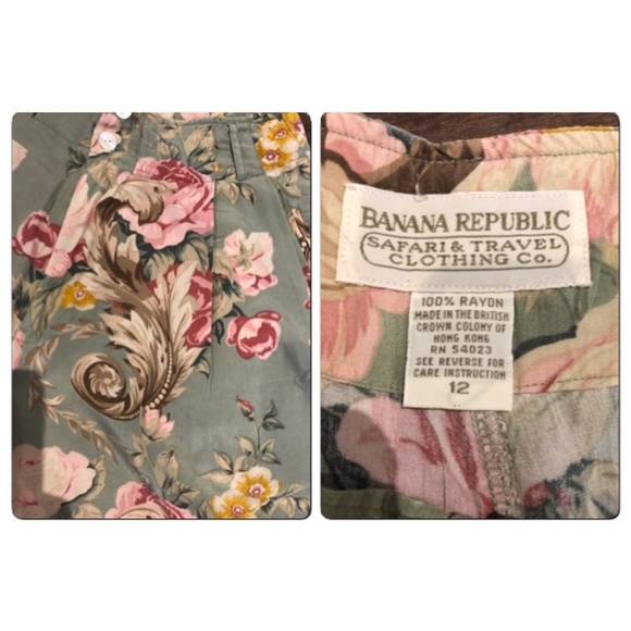 Vtg Banana Republic Floral high waisted shorts - Picture 5 of 5